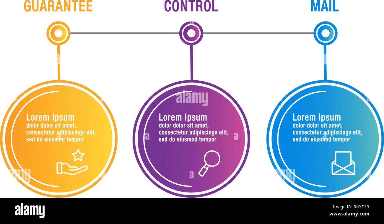 Modern vector illustration. Infographic circles template with three ...