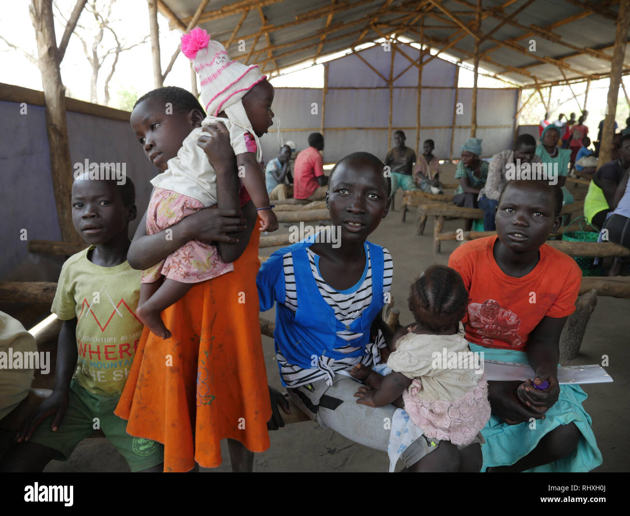UGANDA - Palabek refugee settlement.  Food distribution. Stock Photo