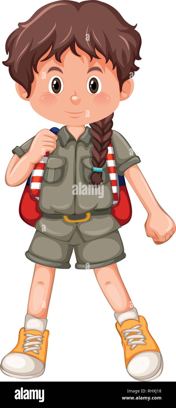 A camping girl character illustration Stock Vector Image & Art - Alamy