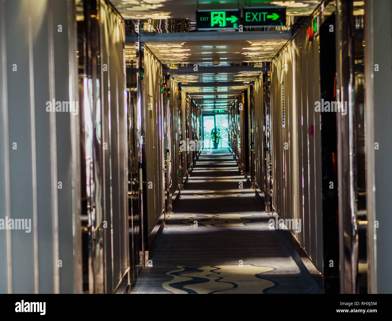 Long corridors appartment Stock Photo