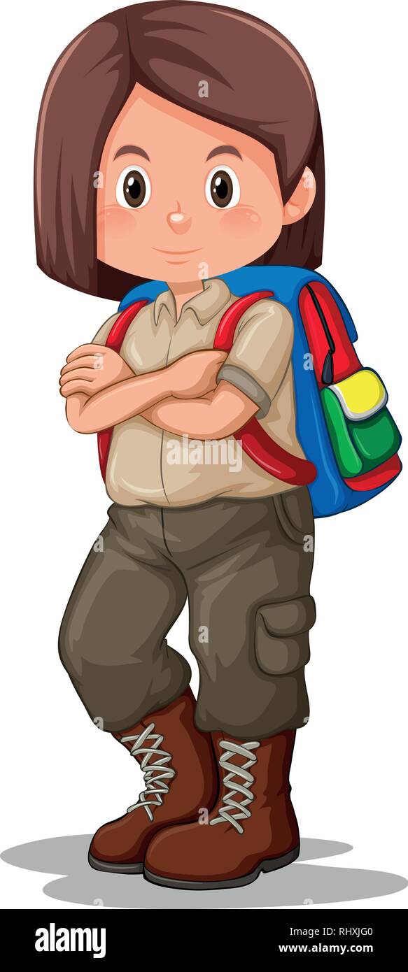 A camping girl character illustration Stock Vector Image & Art - Alamy