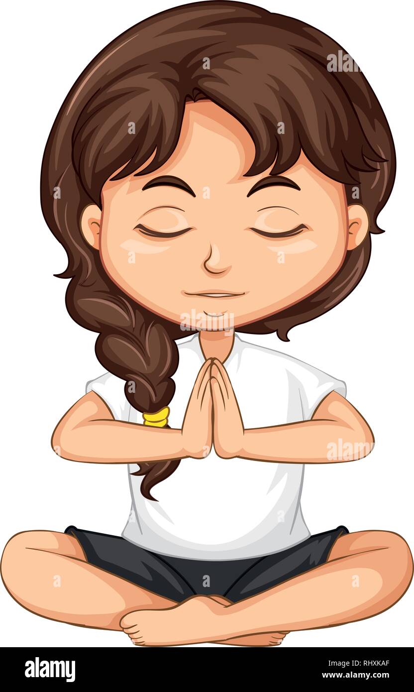 Girl meditating Stock Vector Images Alamy