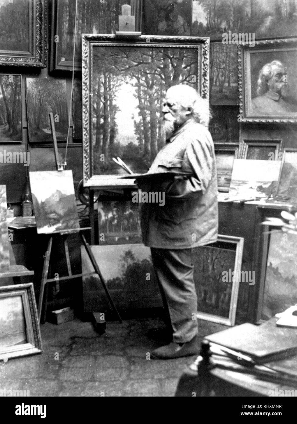 Artist Painter in studio Stock Photo