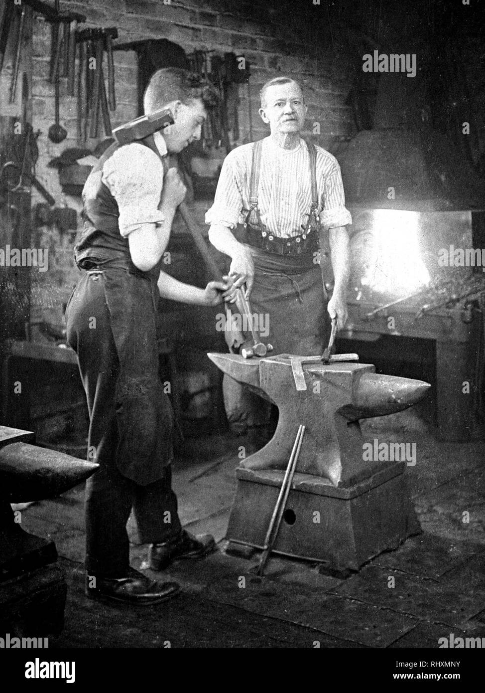 Old blacksmith Black and White Stock Photos & Images Alamy