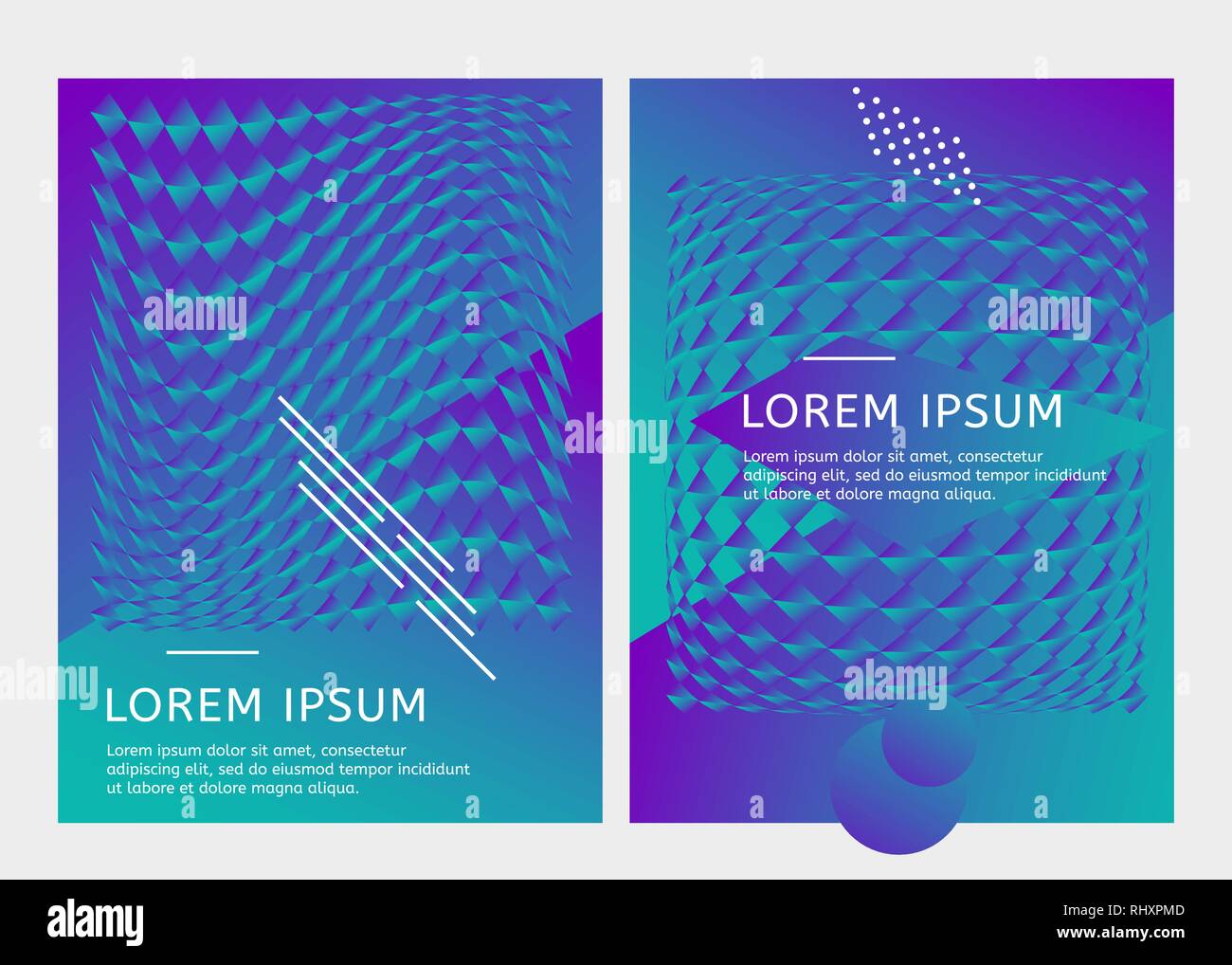 Colorful geometric templates. 90s style posters Stock Vector