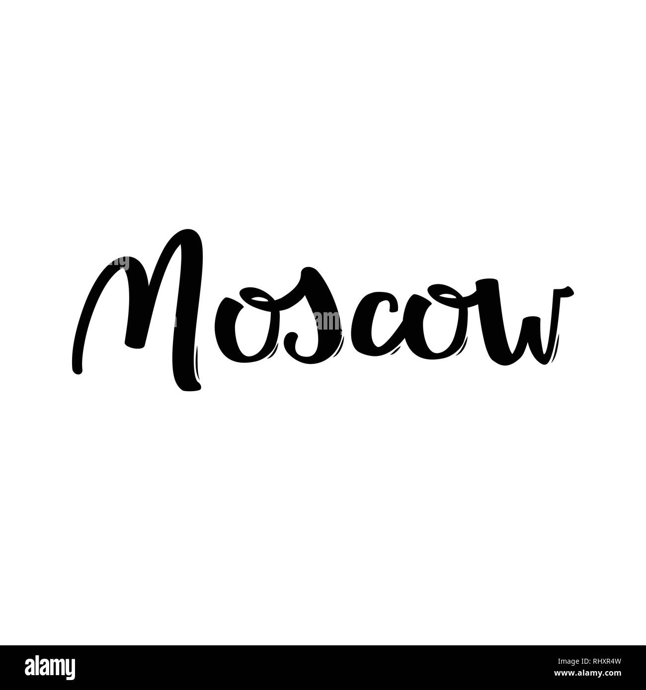 Moscow capital of Russia. Handwritten city name Stock Vector Image & Art Alamy
