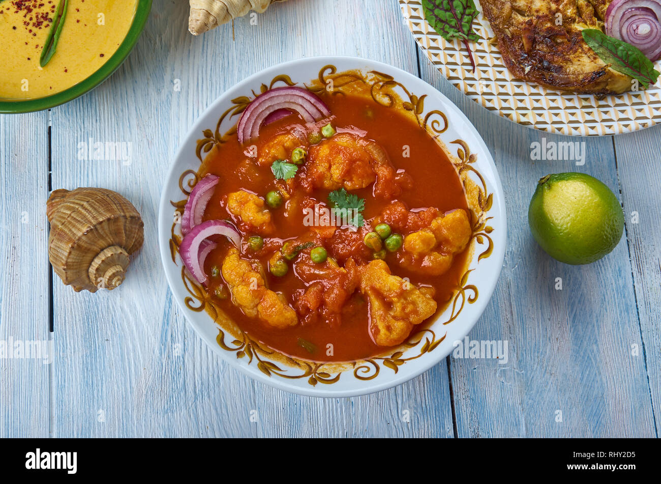 Cauliflower Kurma, typical curry made with different vegetables, Kerala