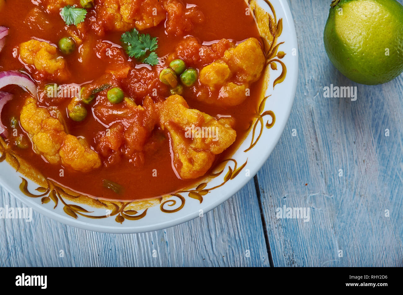 Cauliflower Kurma, typical curry made with different vegetables, Kerala