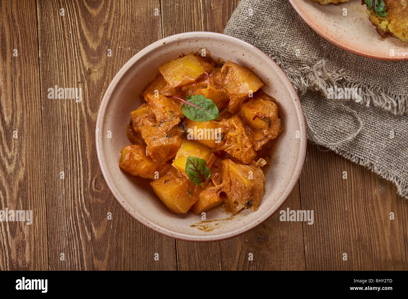 Sitaphal ki Subzi, indian cooking delicios and healhy recipe made with potatoes and pumpkin Stock Photo