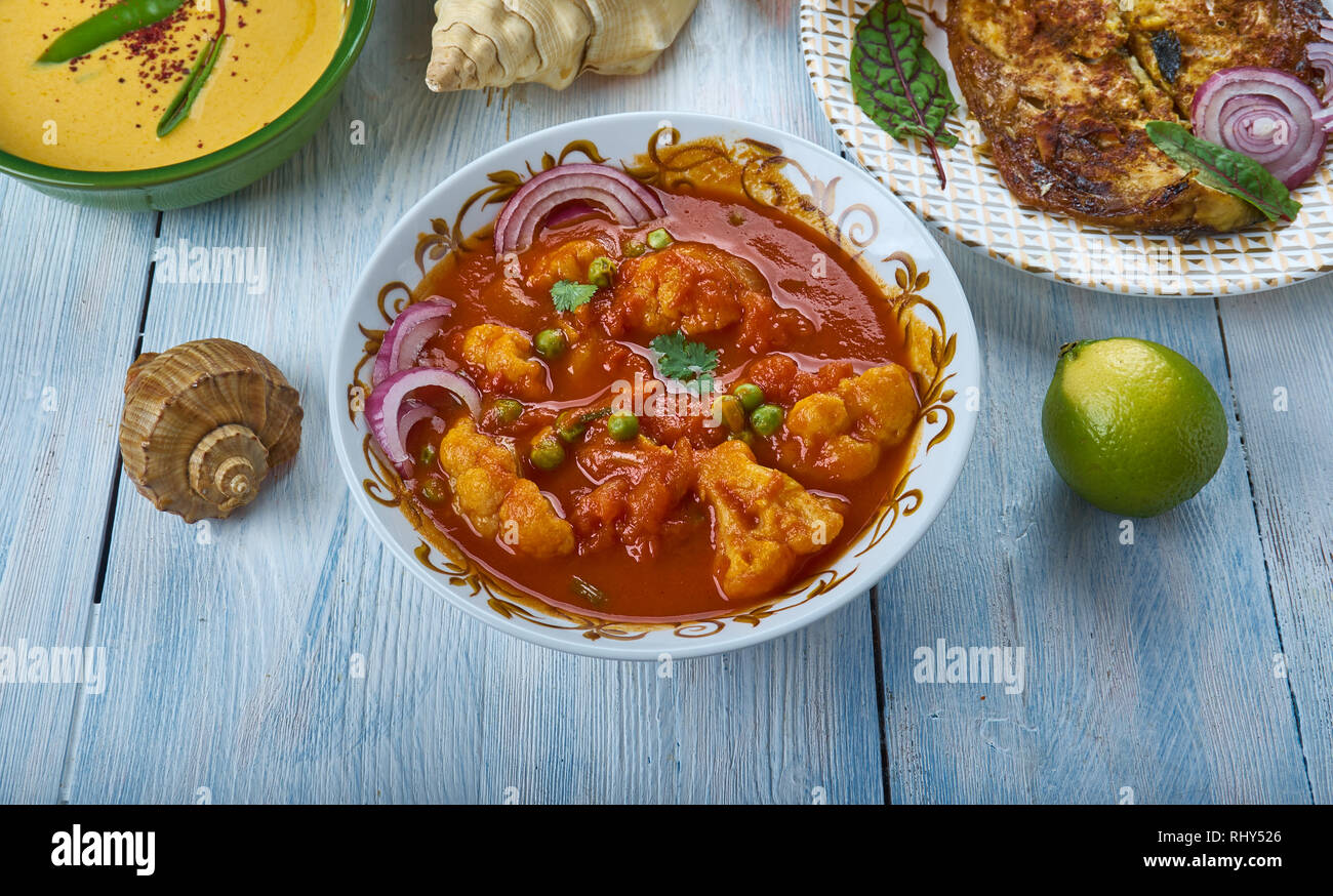 Cauliflower Kurma, typical curry made with different vegetables, Kerala