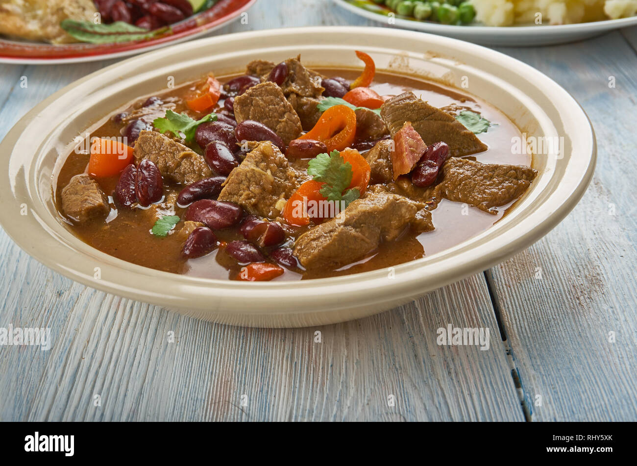 Slow Cooker Chili With Ground Beef and Sausage Stock Photo Alamy