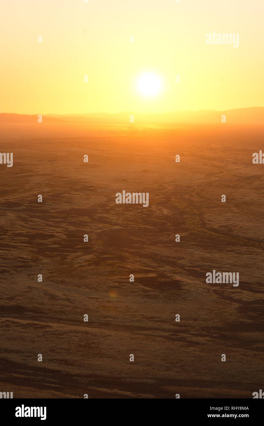 the Namib Desert at sunset creates a landscape which reminds me to the Planet Mars Stock Photo