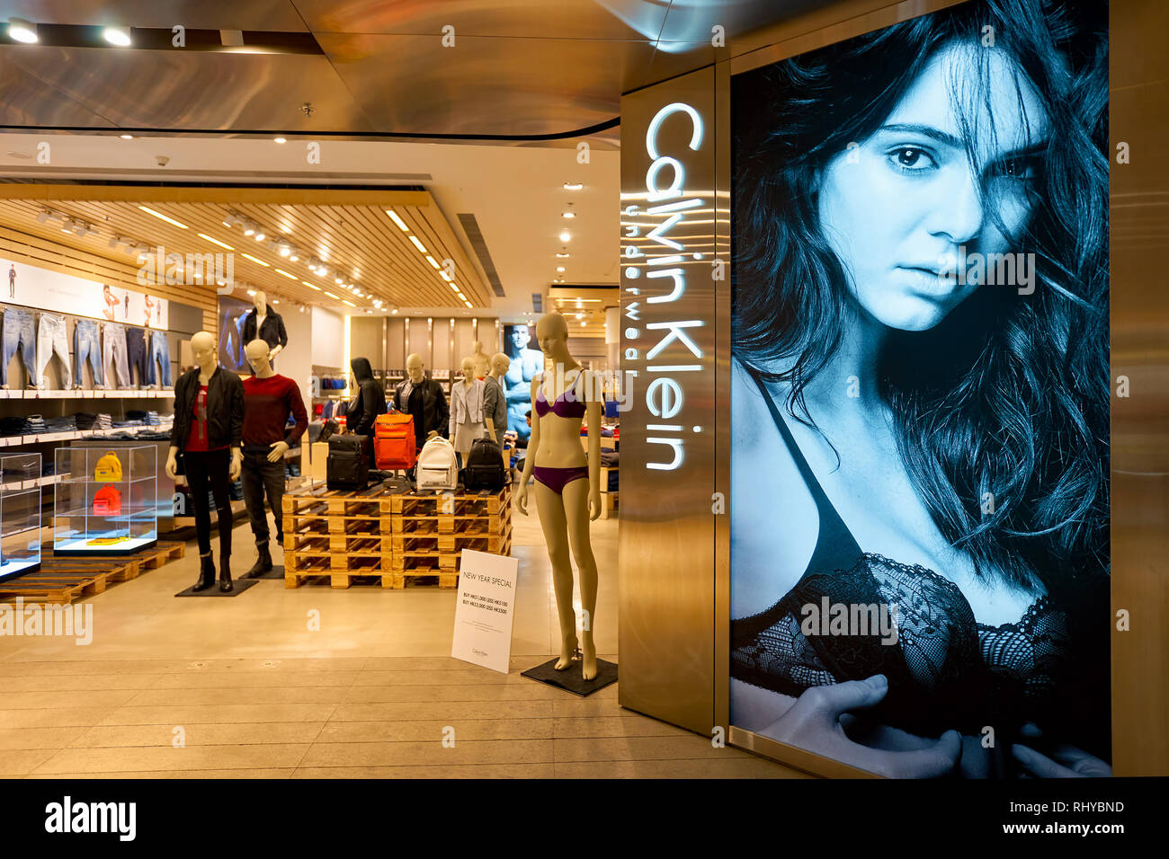 HONG KONG - JANUARY 27, 2016: entryway of Calvin Klein store at Elements  Shopping Mall. Calvin Klein Inc. is an American fashion house founded by  the Stock Photo - Alamy