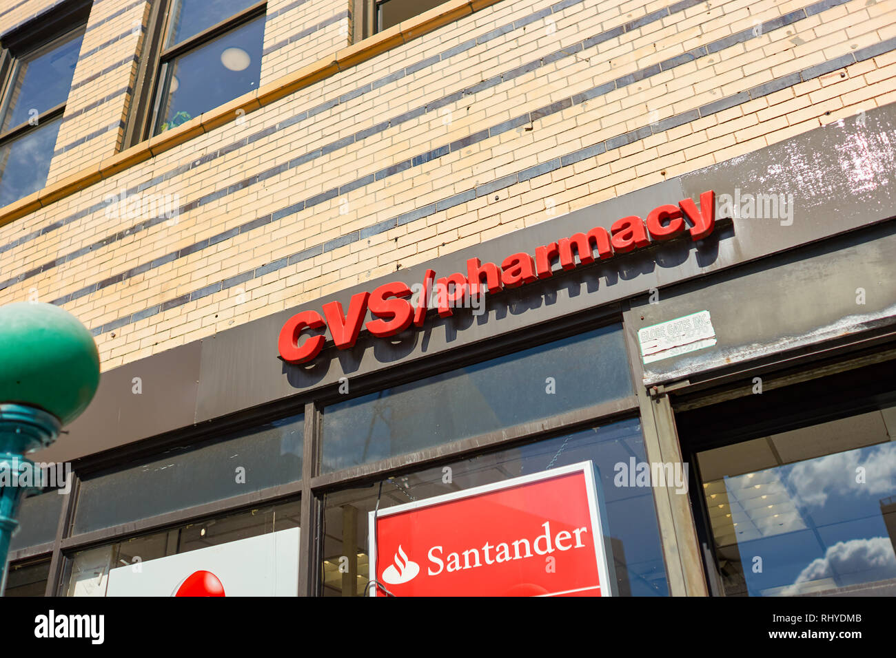 NEW YORK CIRCA MARCH 2016 CVS inscription on the wall. CVS Pharmacy