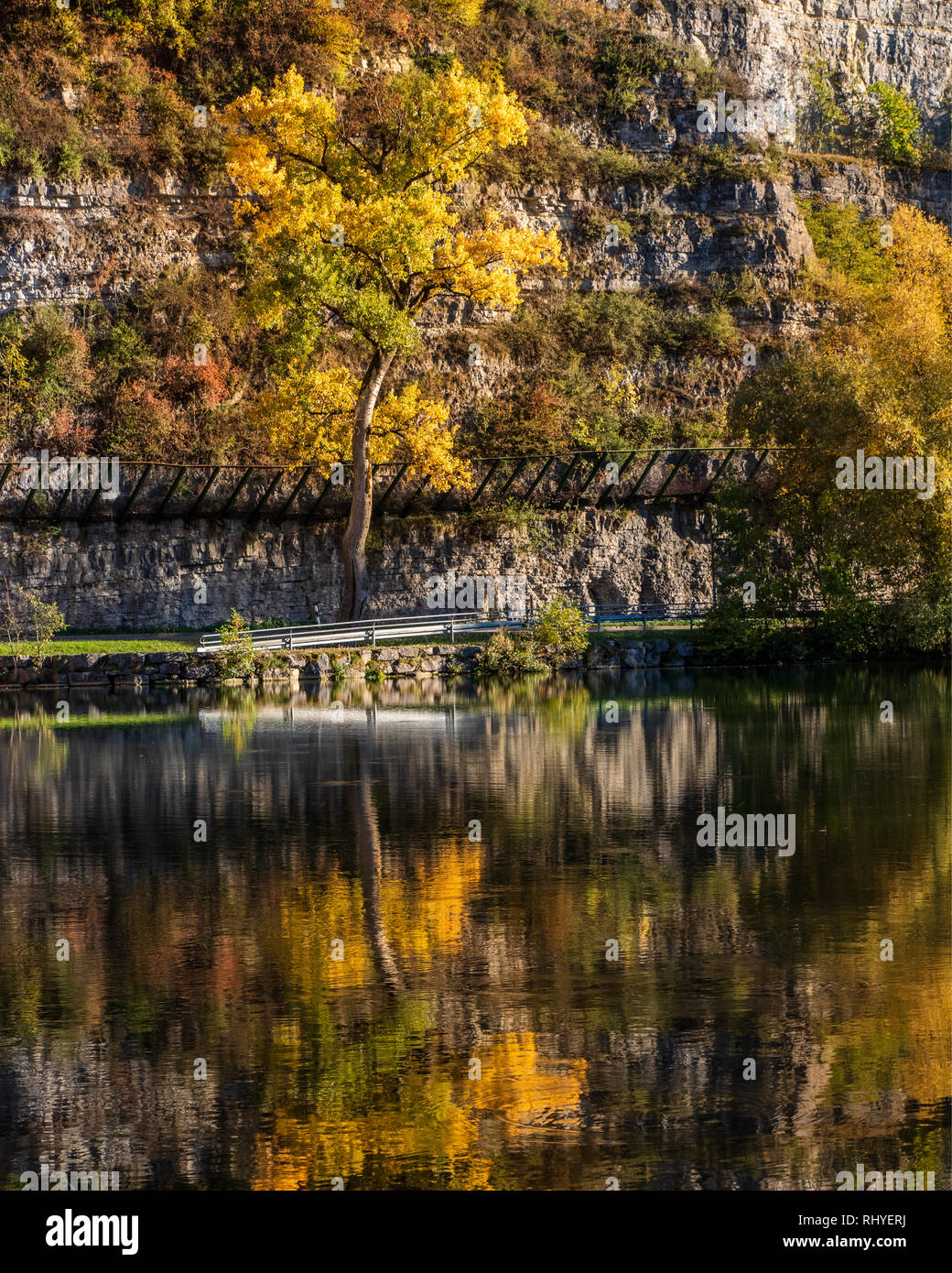 Autumn mood on the river Stock Photo