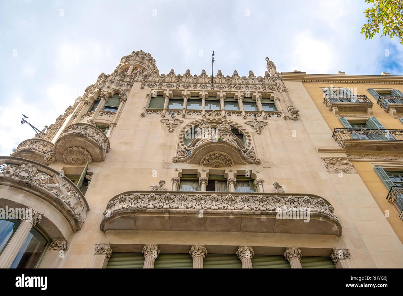 The Casa Lleo Morera is a building designed by noted modernisme Catalan architect Domenech i Montaner in BARCELONA, Spain Stock Photo