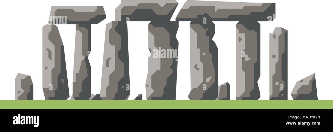 Flat design Stonehenge prehistoric site isolated icon Stock Vector ...