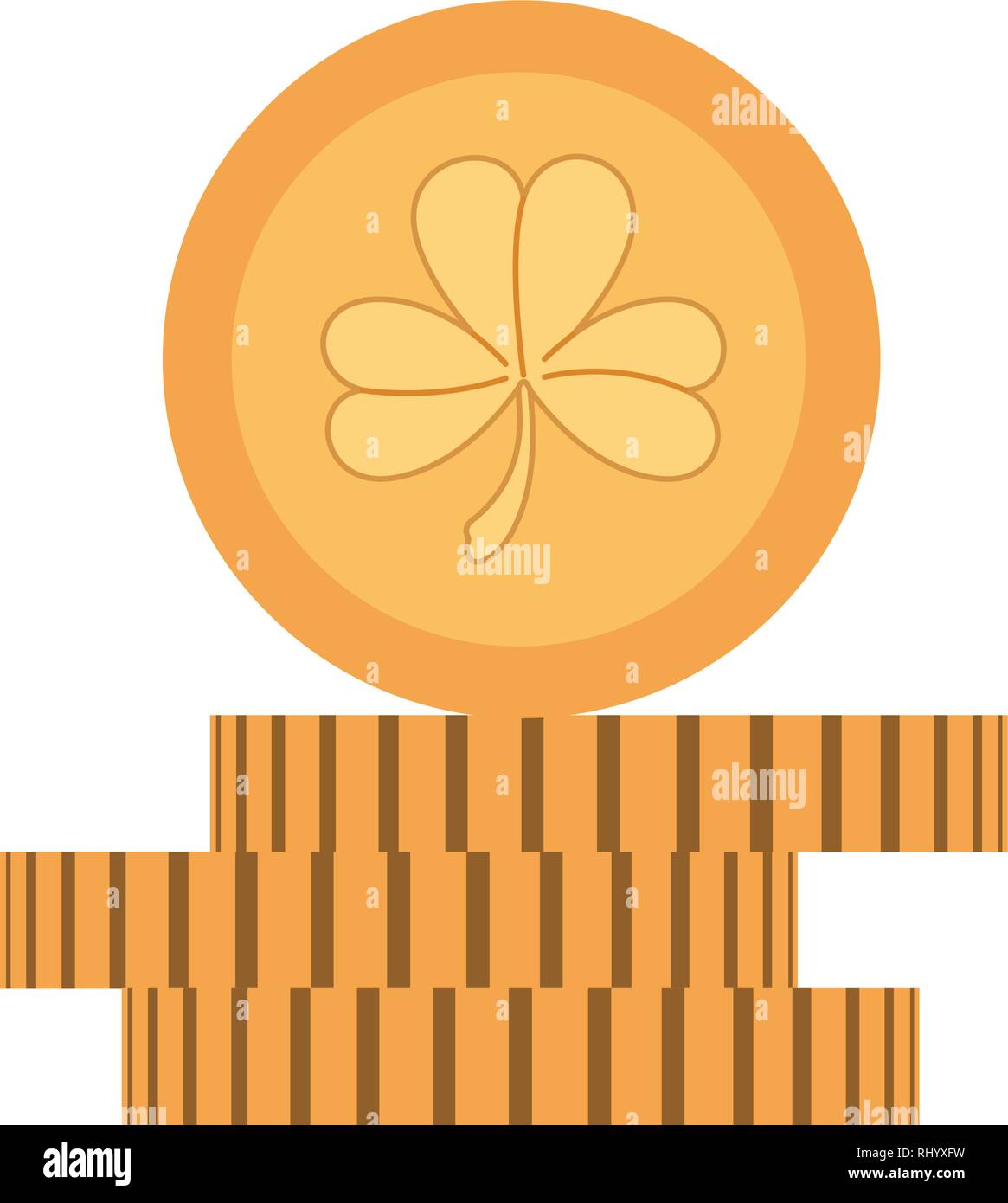 coin with clover isolated icon Stock Vector Image & Art - Alamy