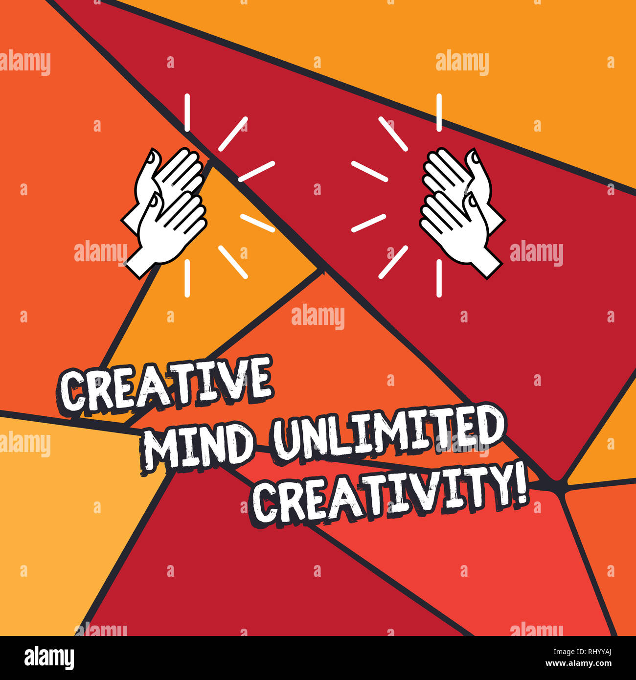Clapping Writings Word writing text Creative Mind Unlimited Creativity. Business concept ...