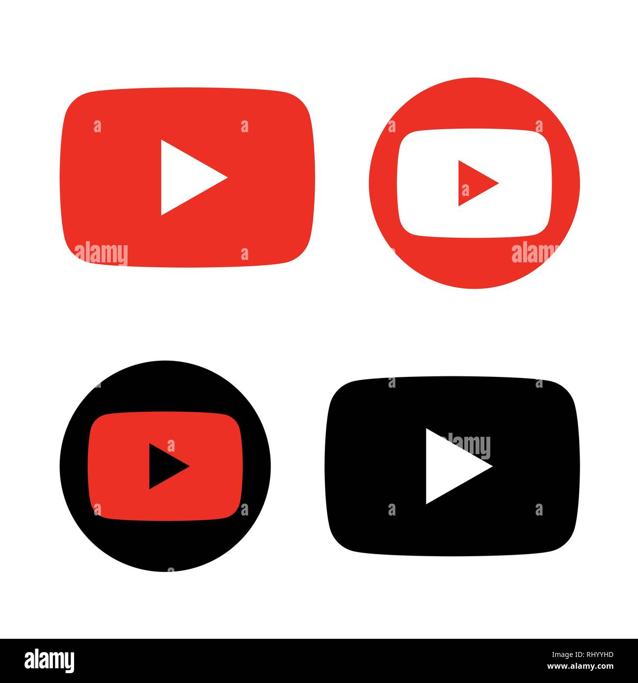 red and black play button icon vector Stock Vector