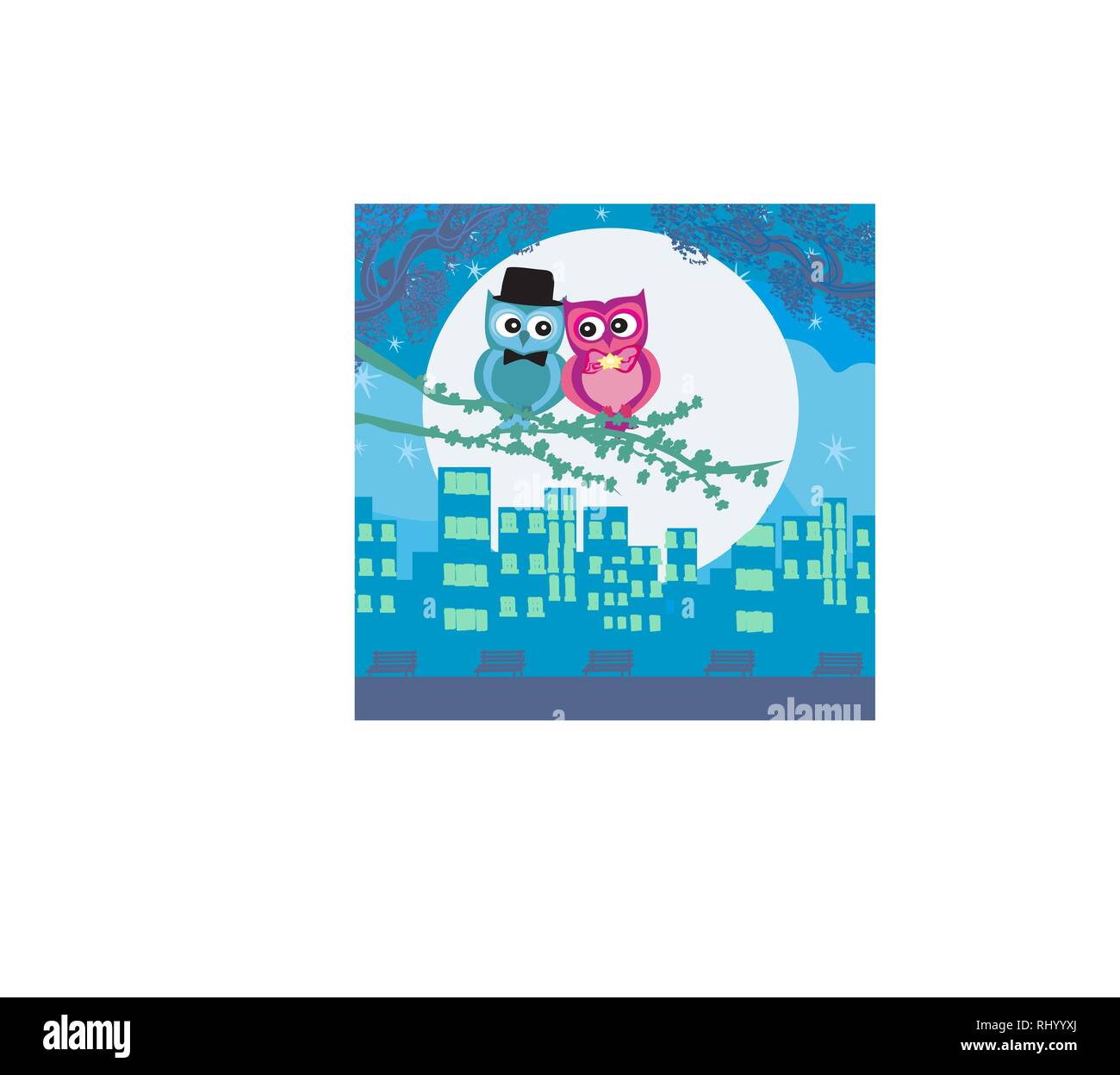 Owls in love , sweet card design Stock Vector Image & Art - Alamy