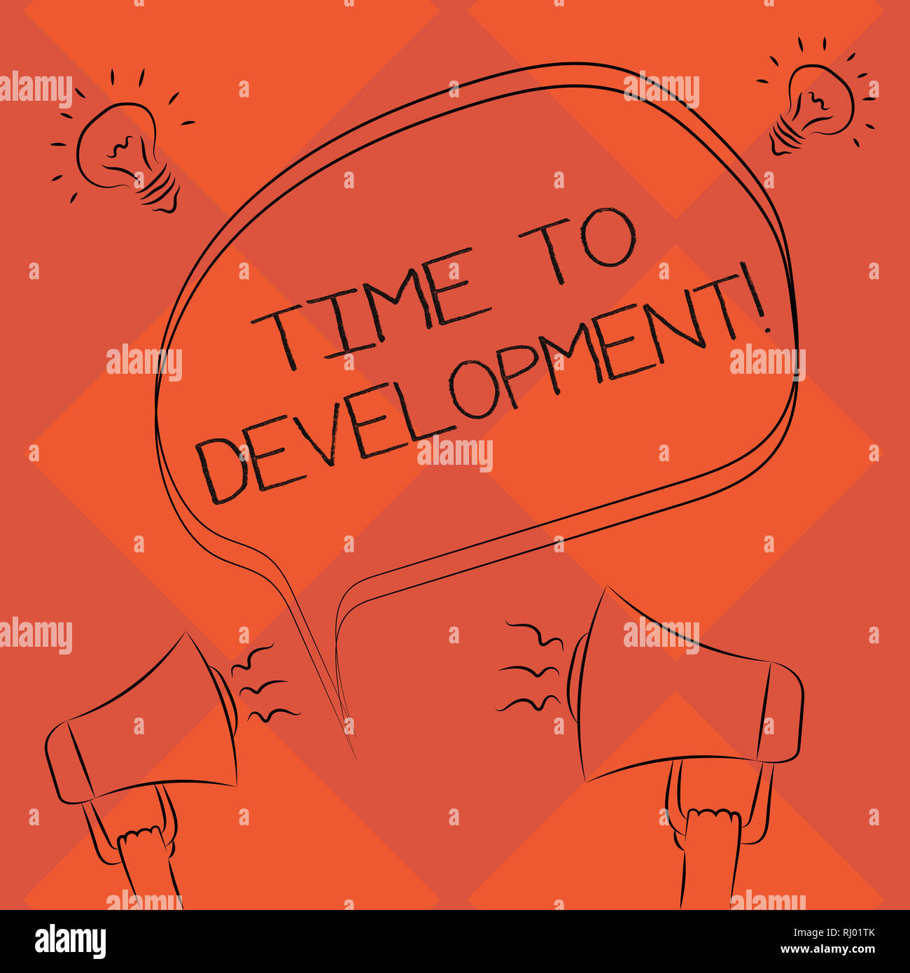 Handwriting text Time To Development. Concept meaning length of time ...