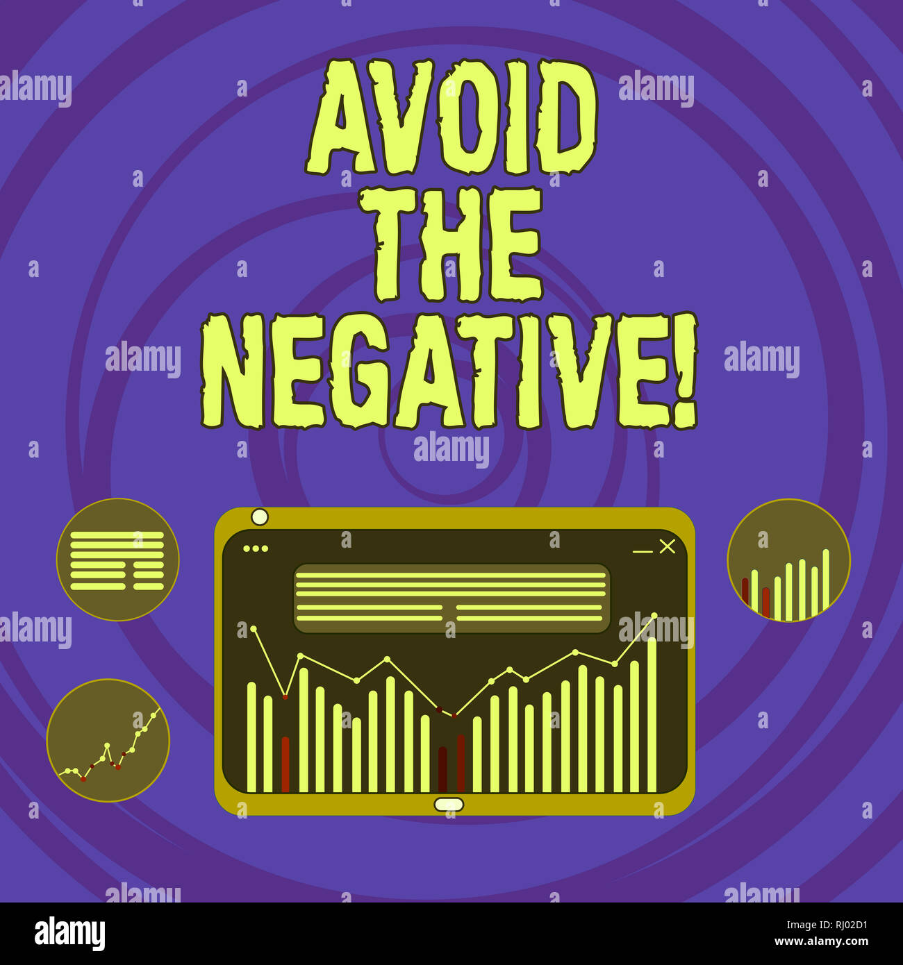 Text sign showing Avoid The Negative. Conceptual photo asking someone ...