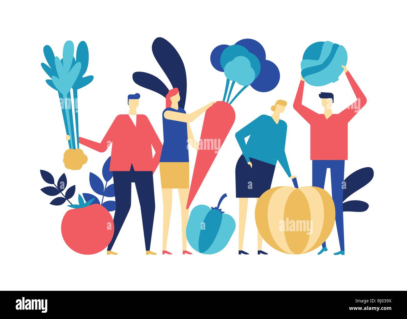 Organic food - flat design style colorful illustration Stock Vector ...