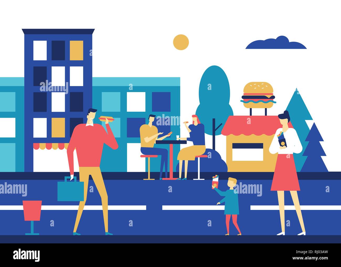 Fast food - flat design style colorful illustration Stock Vector Image ...