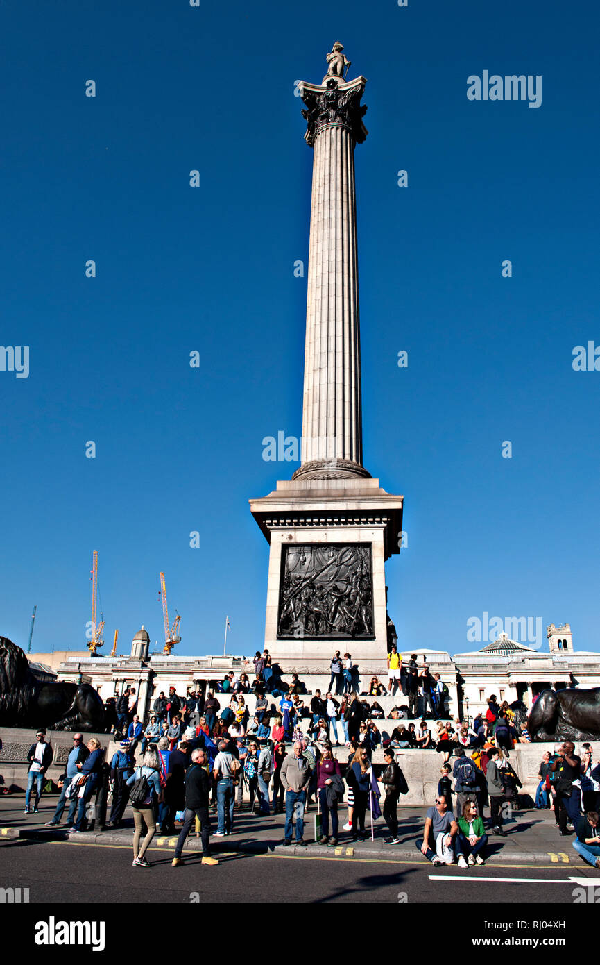 An estimated 600 thousand people from all political parties and none participated in a march and rally opposing Brexit and supporting a new vote Stock Photo