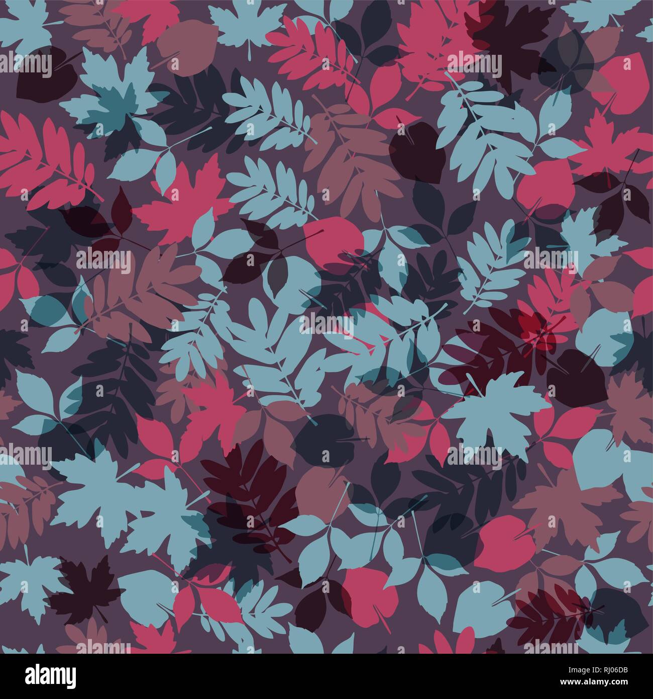 Seamles natural pattern. Colorful leaf collection background. Stock Vector