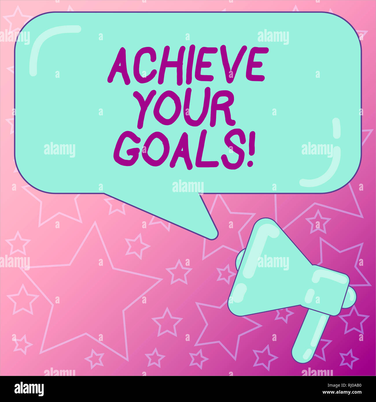 Handwriting text writing Achieve Your Goals. Concept meaning accomplish goal  or to do something you set out be done Megaphone photo and Blank Rectangu  Stock Photo - Alamy, image size:1300x1390