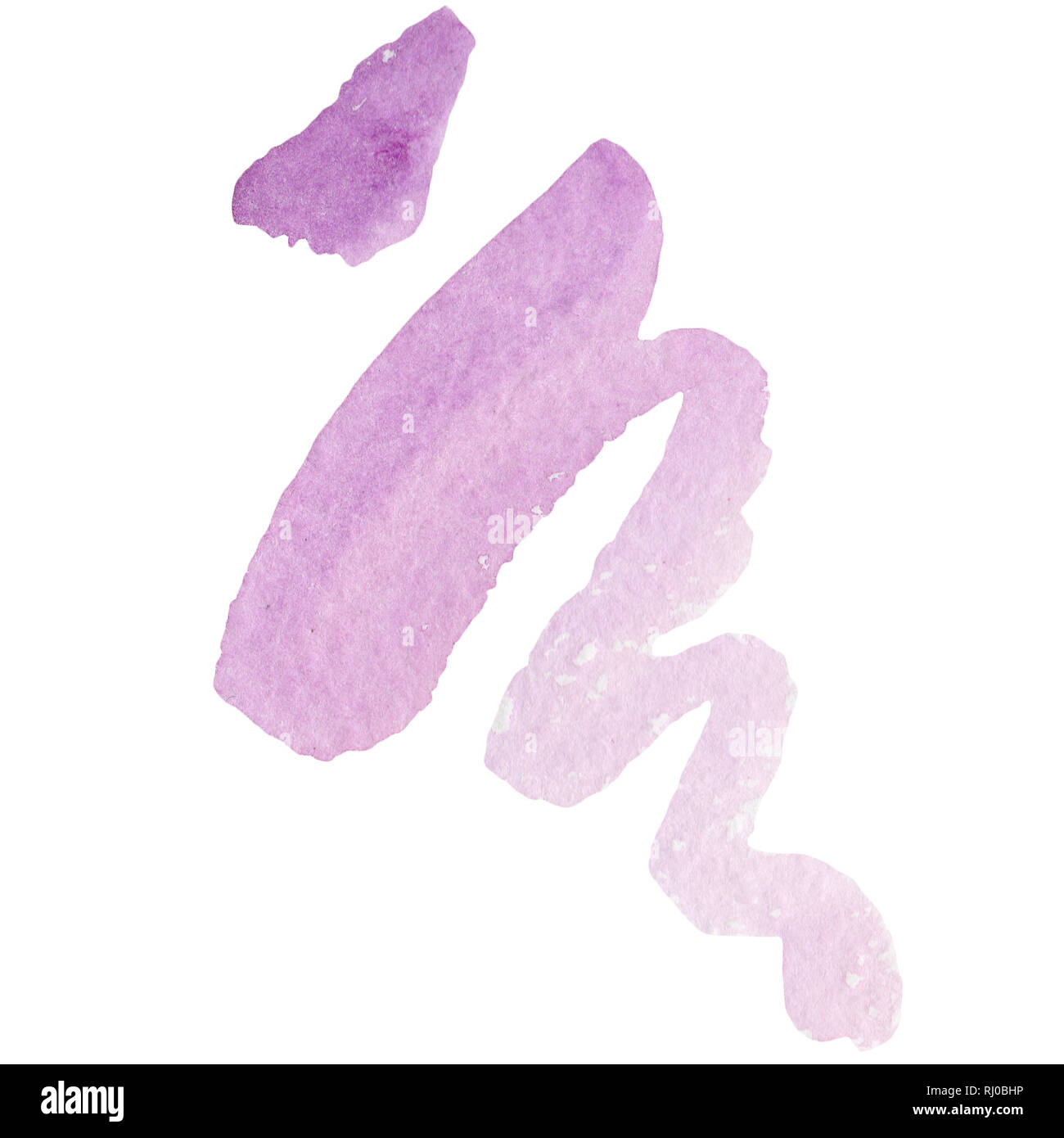 Purple Abstract Watercolor Paper Splash Shapes Isolated Drawing