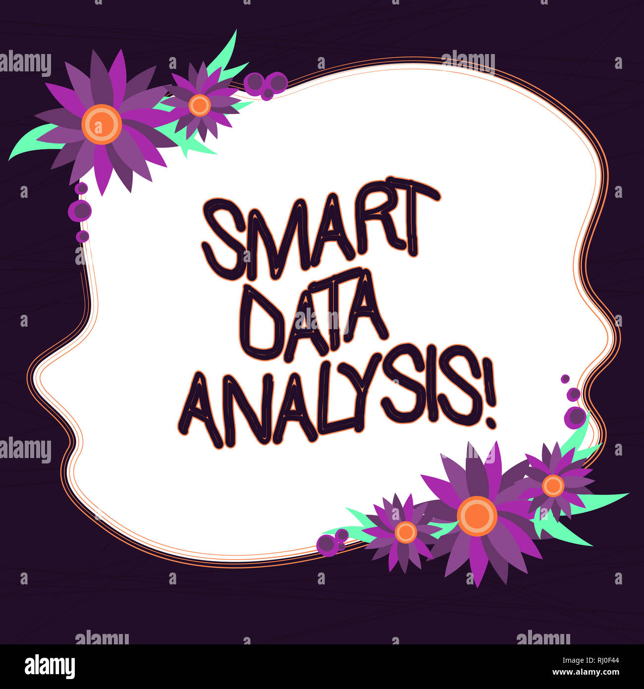 Conceptual hand writing showing Smart Data Analysis. Business photo text collecting and analyzing infos to make better decisions Blank Color Shape wit Stock Photo