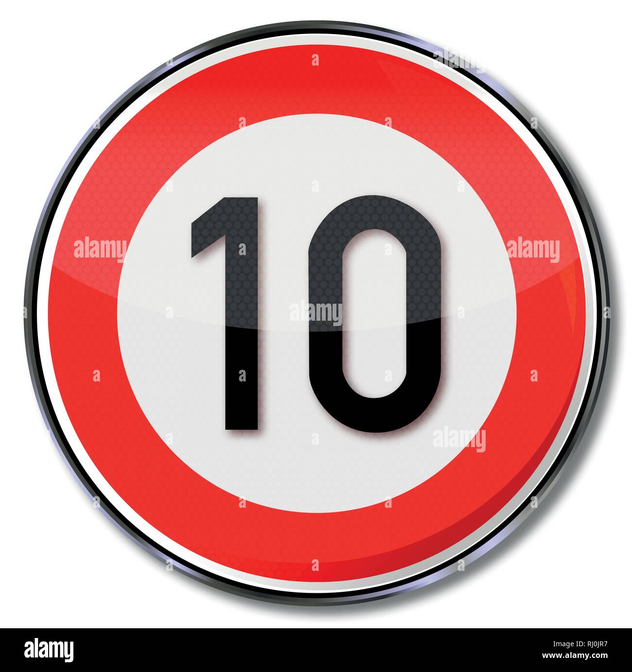 Slow down to ten kilometers on this street Stock Vector