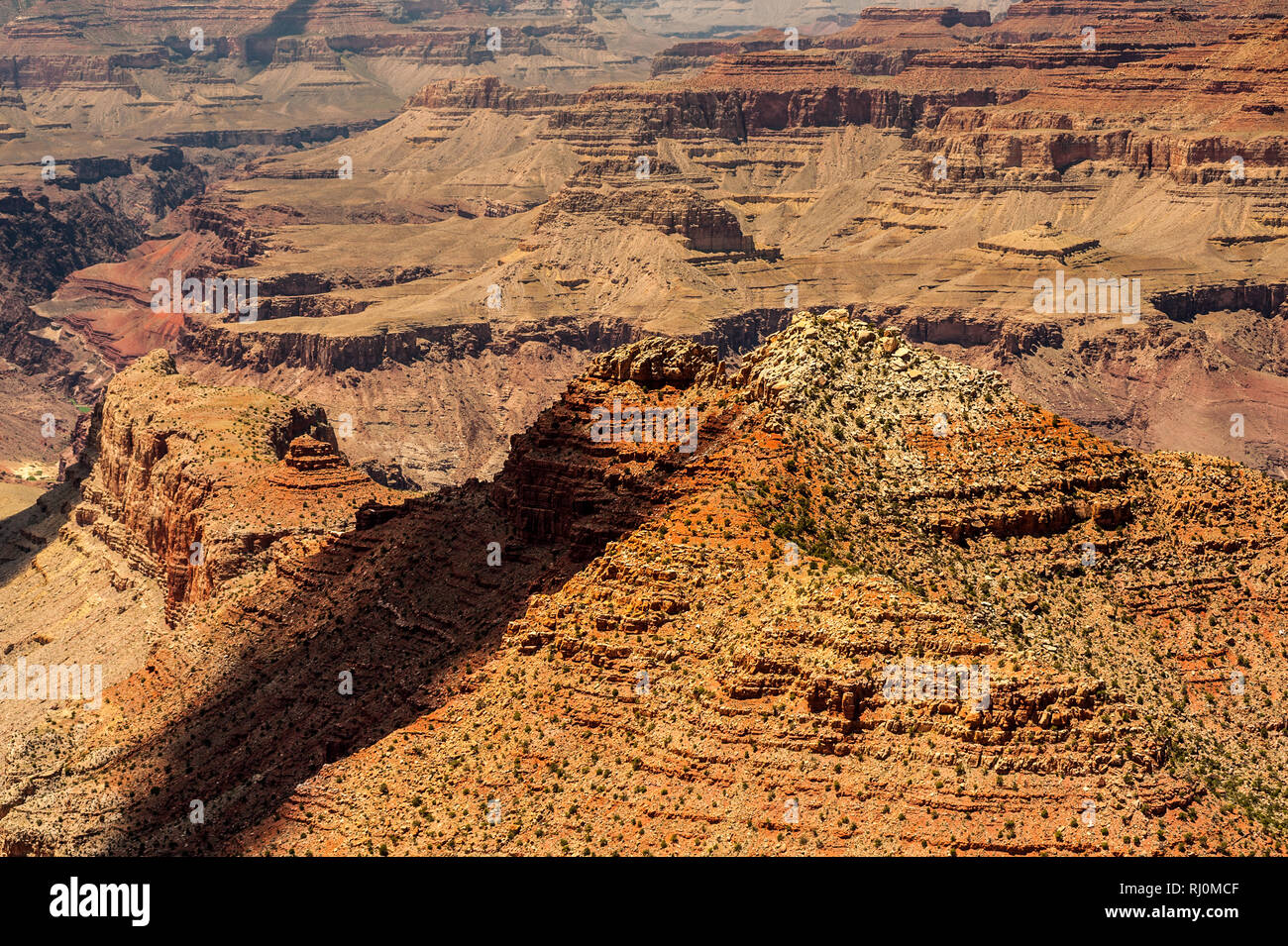 Rock formations of the Grand Canyon as viewed from the South Rim, Arizona, United States of America, North America Stock Photo