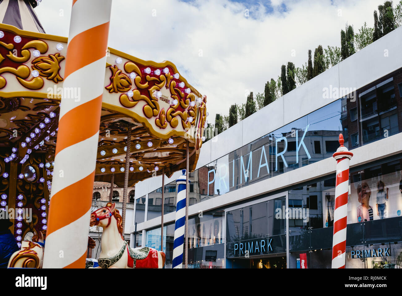 Valencia, Spain February 2, 2019 Facade of the first Primark low