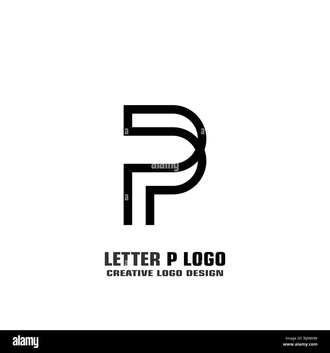 Initial Letter P With Electrical Plug For Technology, 46% OFF