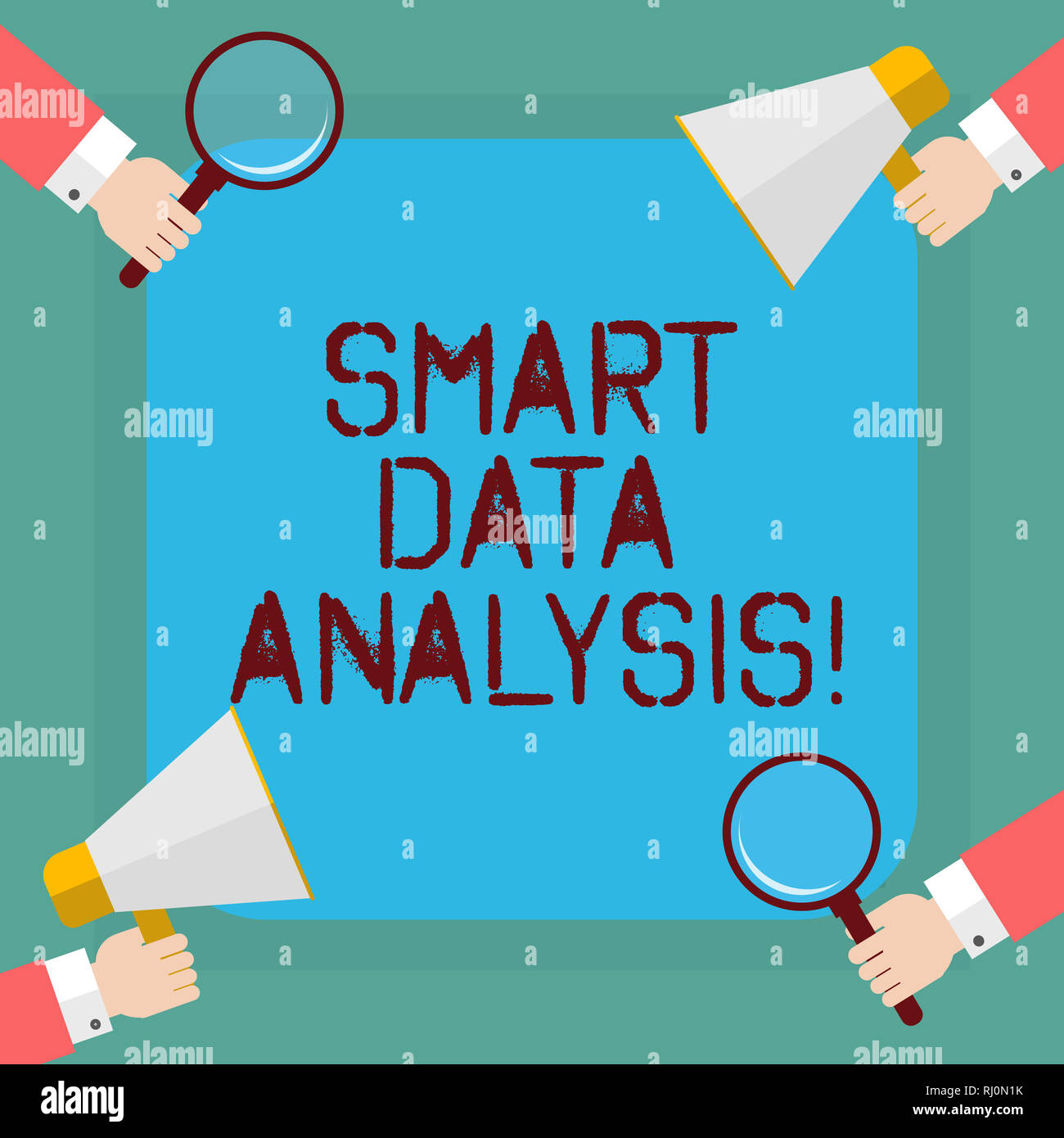 Conceptual hand writing showing Smart Data Analysis. Business photo showcasing collecting and analyzing infos to make better decisions Hu analysis Han Stock Photo