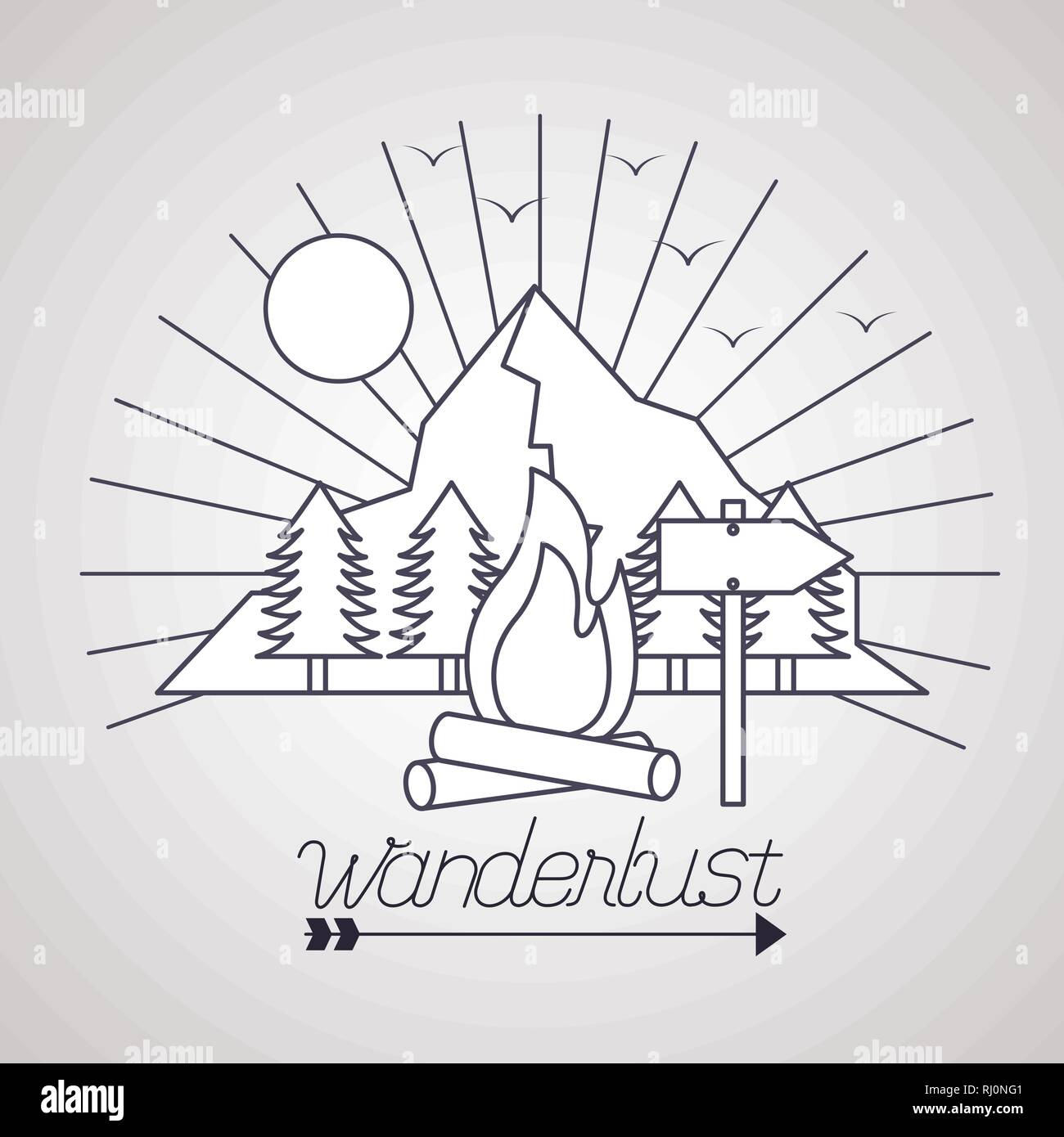 wanderlust explore adventure landscape Stock Vector Image & Art - Alamy