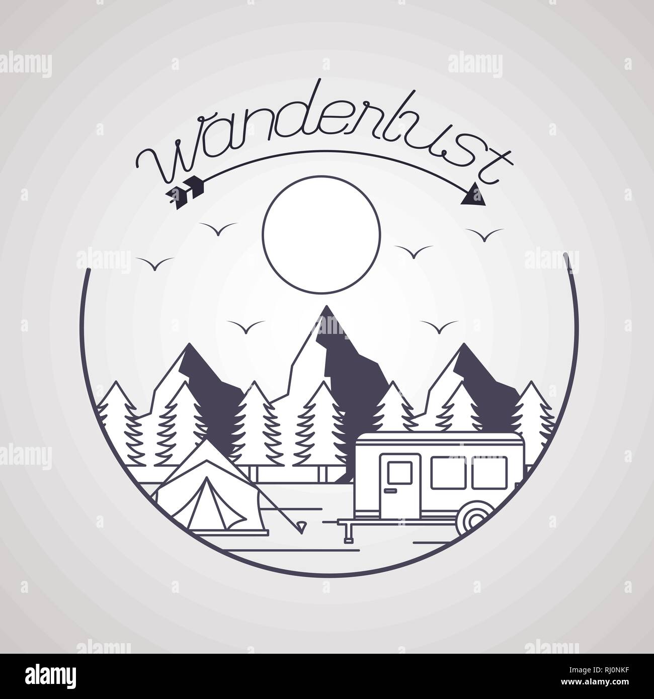 wanderlust explore adventure landscape Stock Vector Image & Art - Alamy