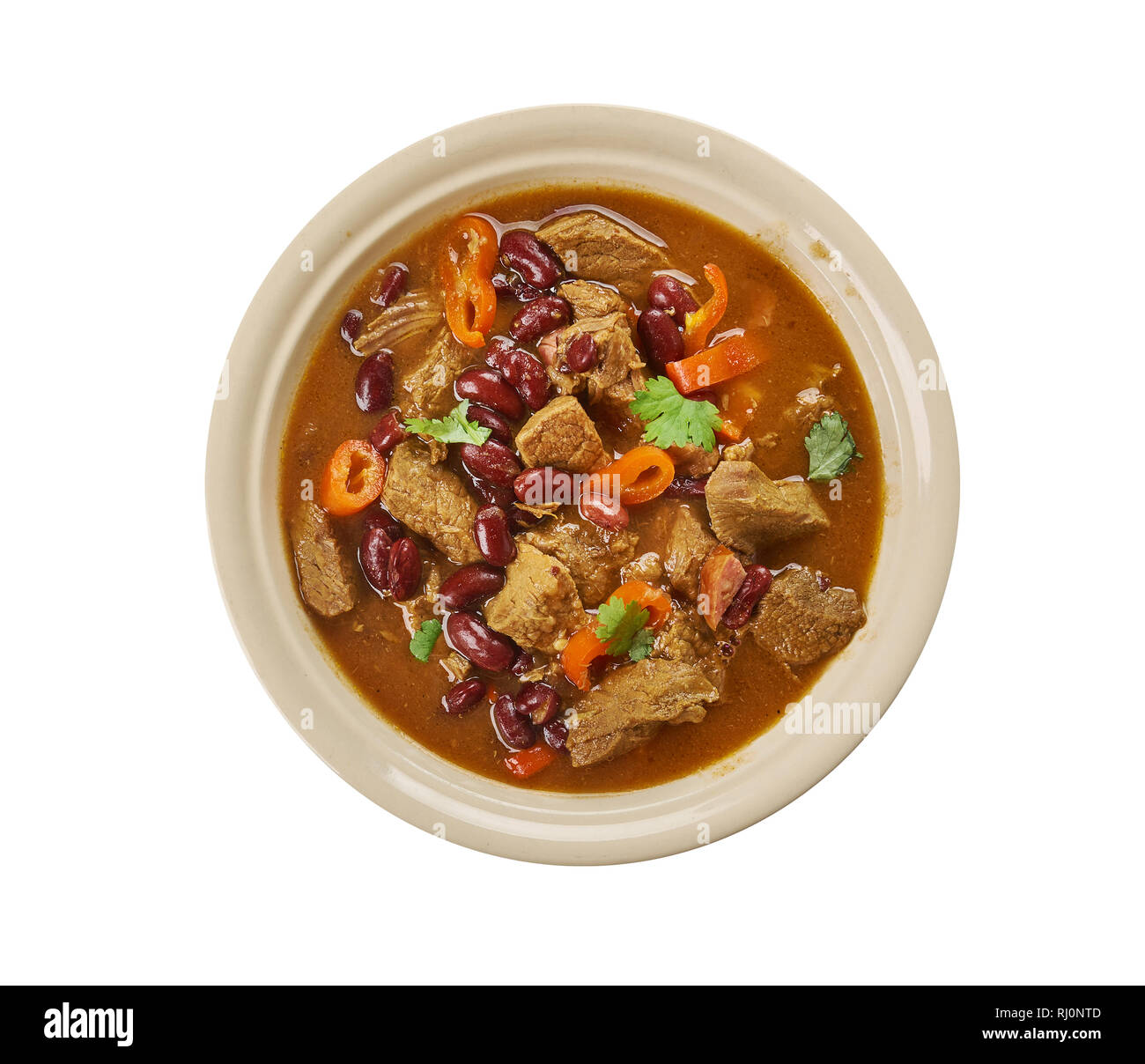 Slow Cooker Chili With Ground Beef and Sausage Stock Photo Alamy