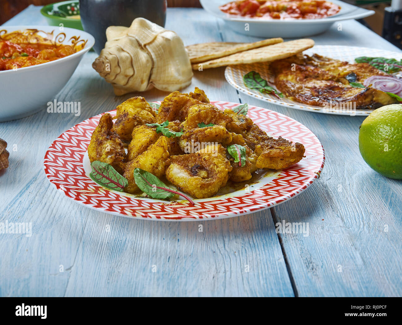 Chettinad Meen Varuval,Chettinad style fried fish, Kerala Style cuisine, Traditional assorted