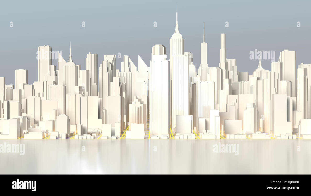Business downtown and skyscrapers tower. 3d rendering Stock Photo