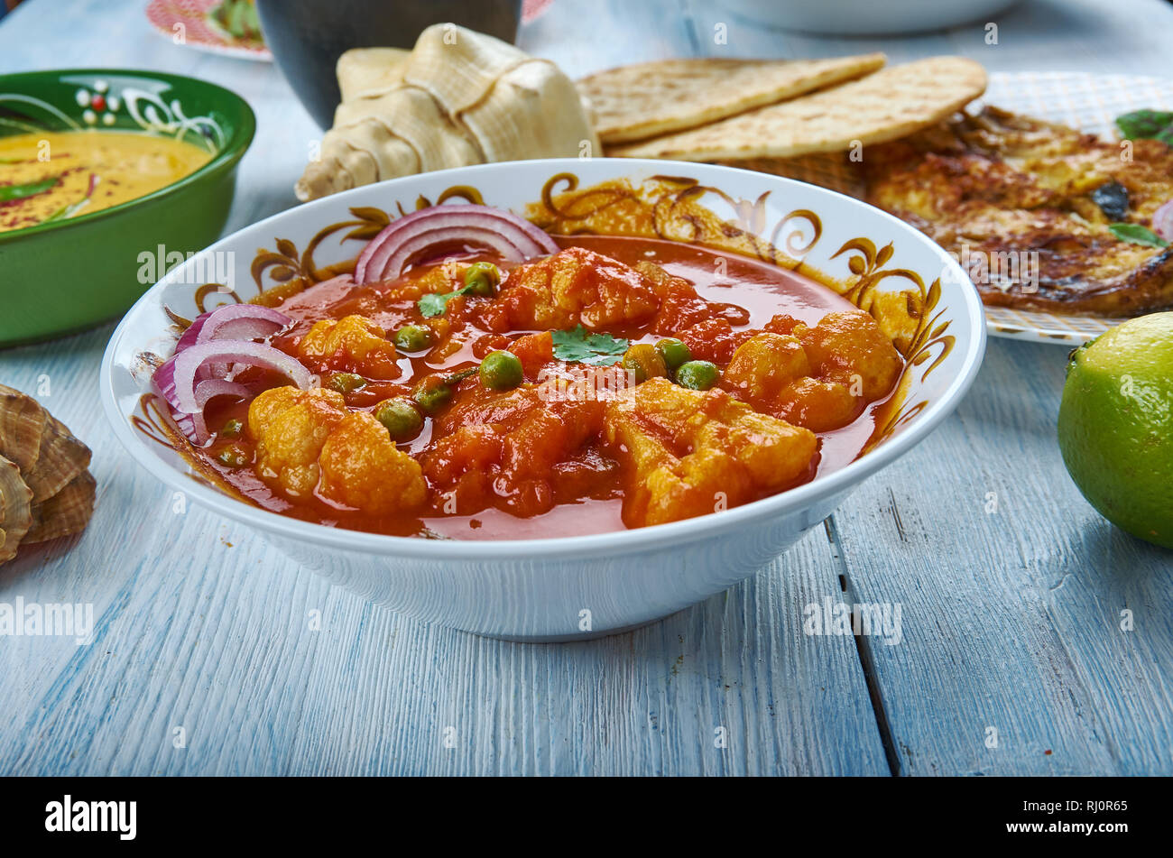 Cauliflower Kurma, typical curry made with different vegetables, Kerala