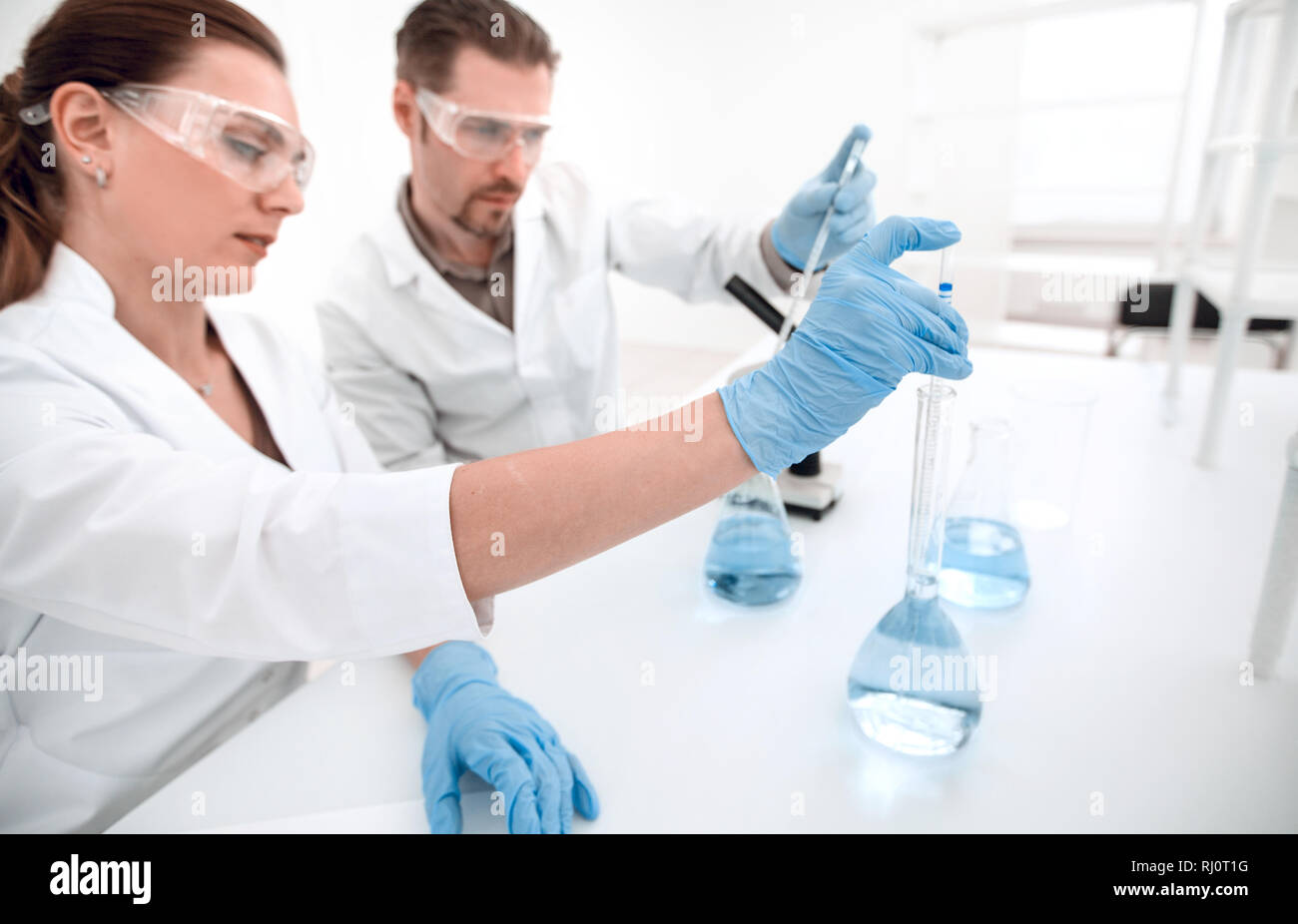 Male scientists researching in lab hi-res stock photography and images ...