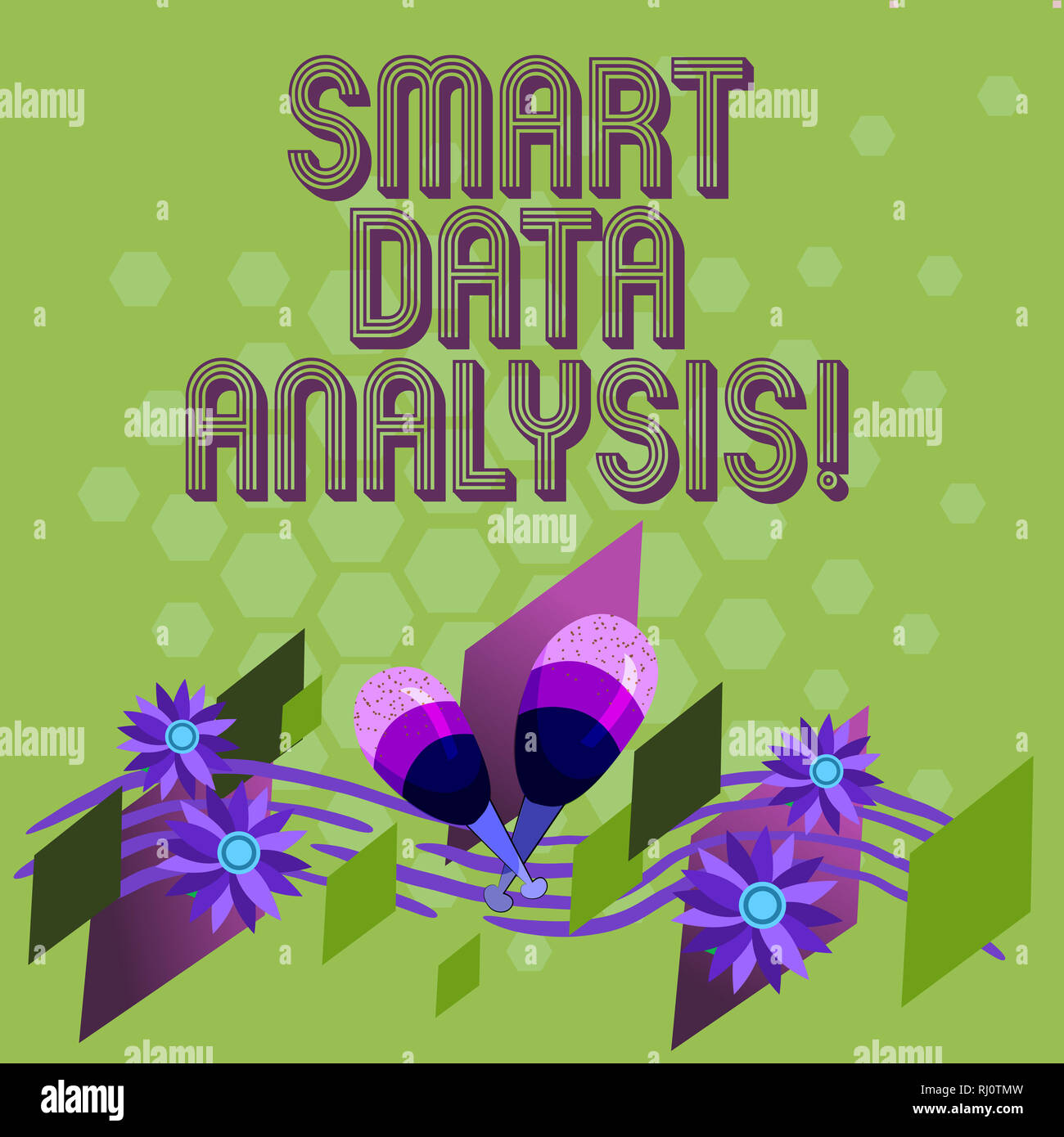 Text sign showing Smart Data Analysis. Conceptual photo collecting and analyzing infos to make better decisions Colorful Instrument Maracas Handmade F Stock Photo