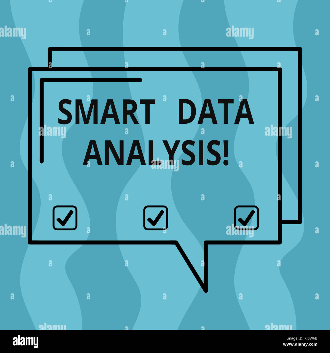 Conceptual hand writing showing Smart Data Analysis. Business photo showcasing collecting and analyzing infos to make better decisions Rectangular Out Stock Photo