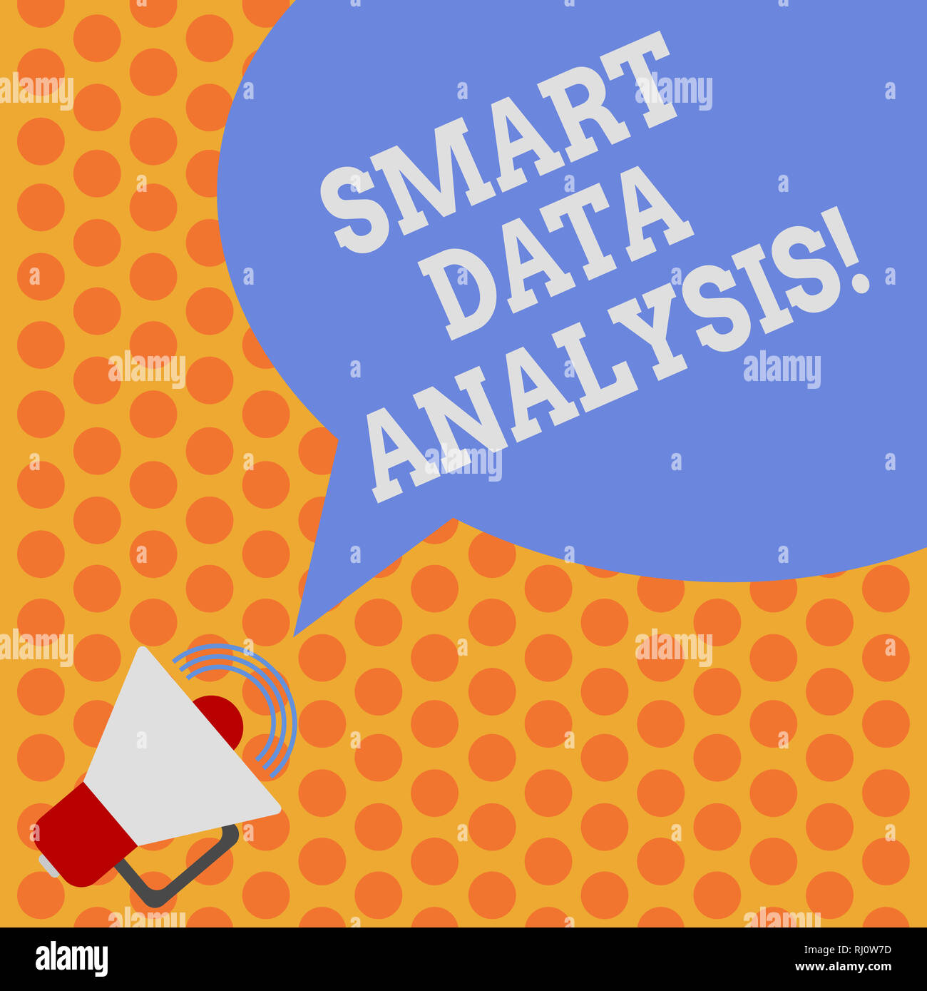 Writing note showing Smart Data Analysis. Business photo showcasing collecting and analyzing infos to make better decisions Megaphone with Sound Volum Stock Photo