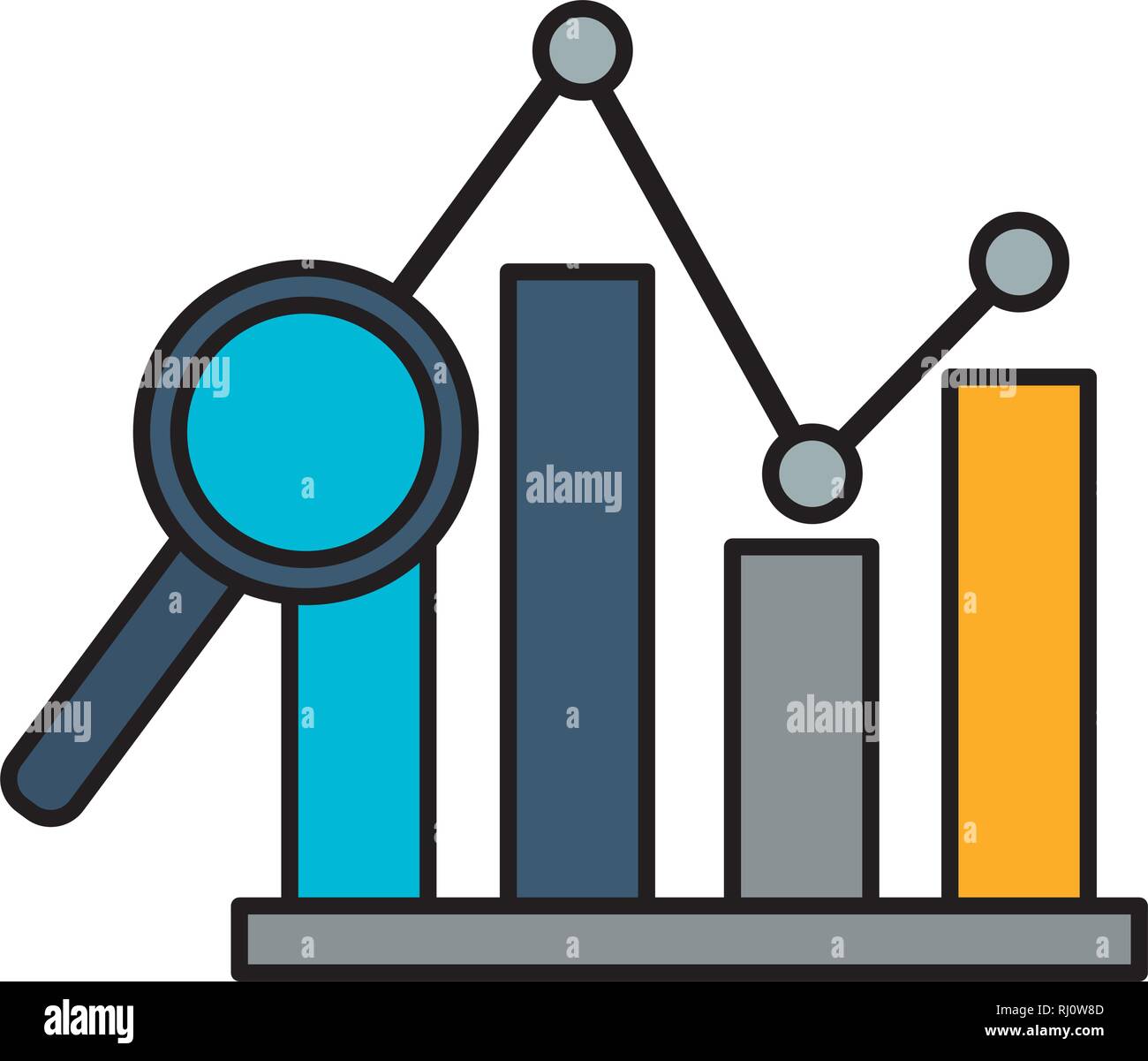 chart magnifying glass stock market Stock Vector Image & Art - Alamy